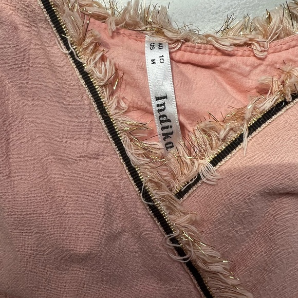 Indikah tiered Mini Dress in Pink - Picture 3 of 4